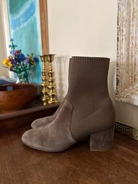 Eileen Fisher Knolls Suede Block Heel Boot